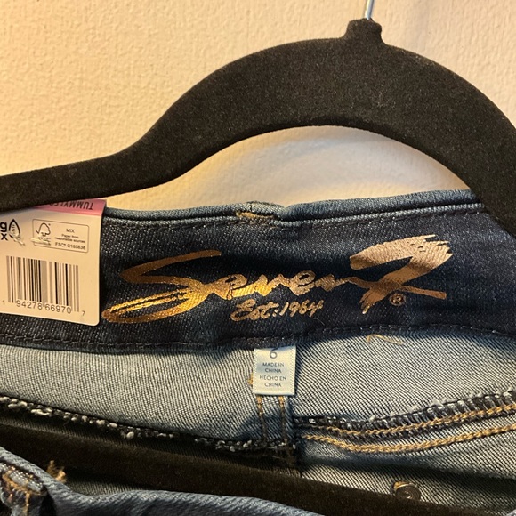 Seven7 Ladies Tummyless High Rise Skinny Jean Dark Blue/McKay Size 6 - Picture 11 of 12